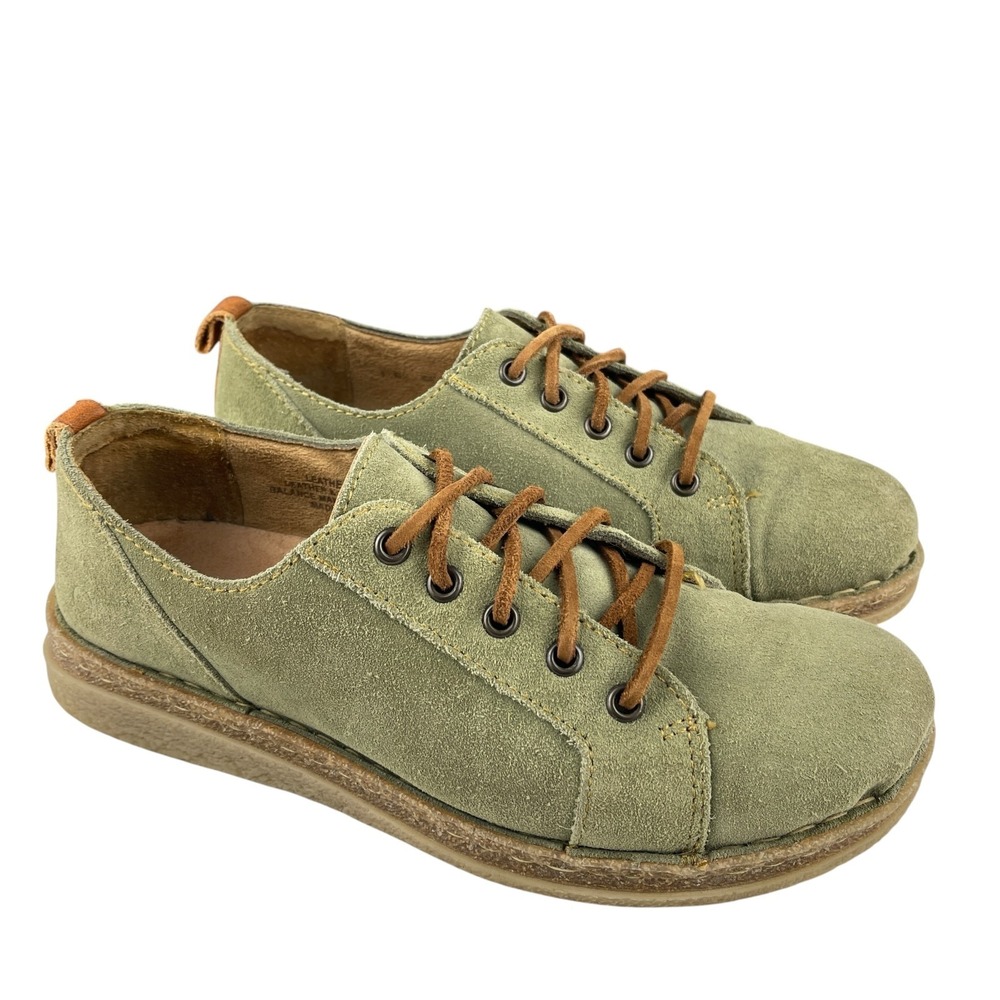Born Women's Oxfords US 9 EU 40.5 Green Suede Leather Lace Up Comfort Shoes
